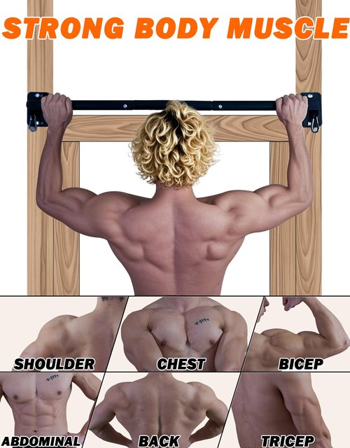 Fitarc Heavy Duty Wall Mount Pull Up Bar, Joist Mount Chin Up Bar for Doorway, Steel Construction, Home Gym Equipment