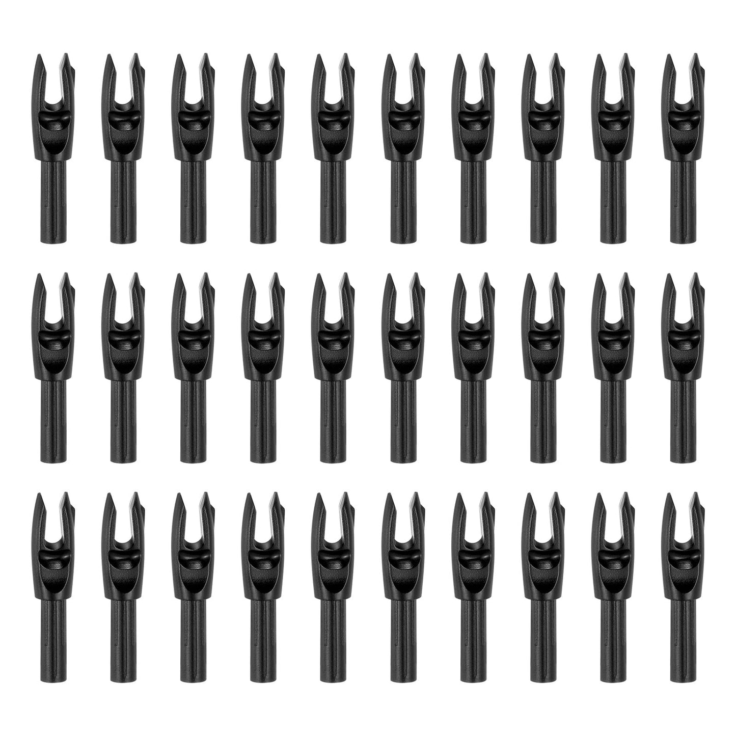 PATIKIL Archery Arrows Nocks 4.2mm, 30 Pack Plastic Insert Arrow Nock Replacement Arrow Tails for Hunting Shooting Compound Recurve Bow, Black