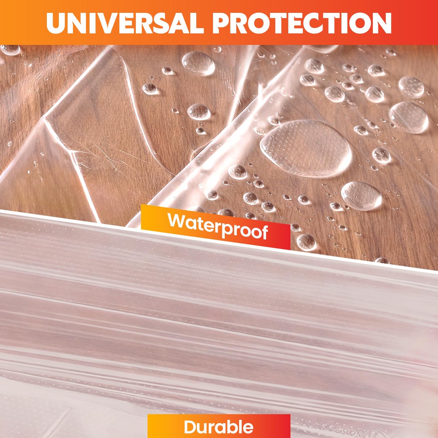 LLPT Tape and Drape 78.7”(Unfolded) x 66 Ft Each 2 Pack Pre-Taped Masking Film 0.27 Mil Painters Plastic Drop Cloth for Auto Wall Furniture Painting Dust Protection (MFT2002)