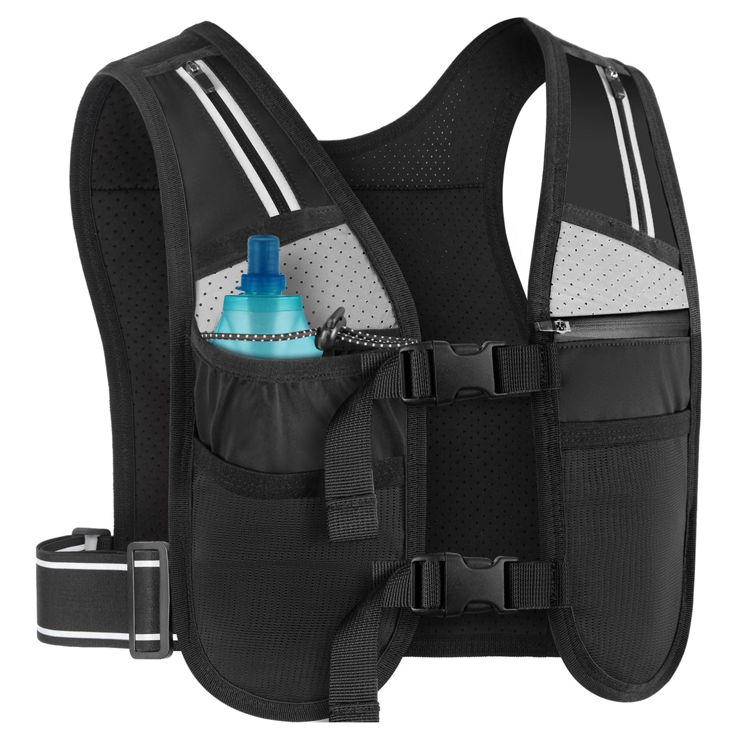 HUANLANG Running Vest for Women Men,Lightweight Hydration Runners Vest Breathable Reflective Hydration Pack for Marathon Hiking Running Trail