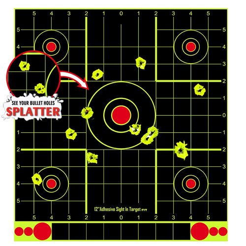 ATFLBOX 25Pack 12x12 inch Splatter Paper Targets and Adhesive Target Papers.Shooting Outdoor and Indoor. Rective Shooting Targets for Air Gun - Rifle - Pistol - Airsoft - Air Rifle