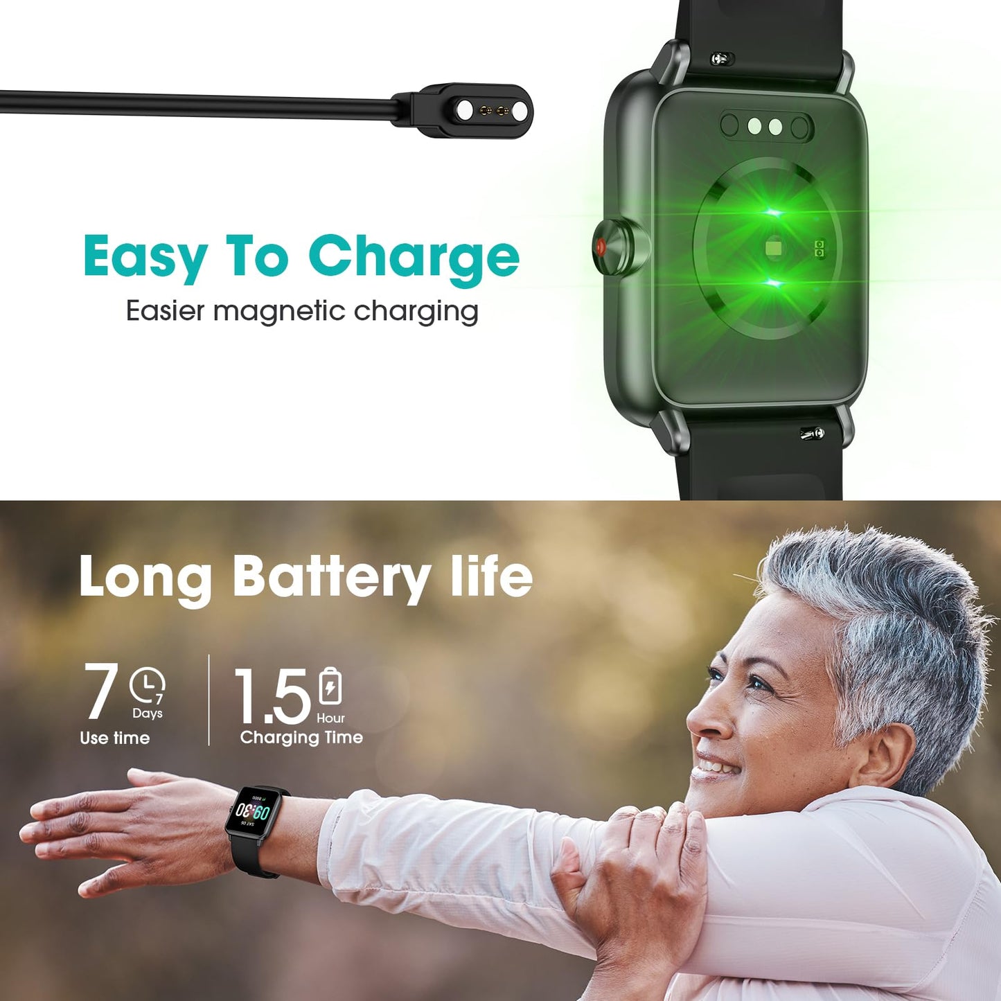 Pedometer Watch Senior Friendly No App No Phone Required, Fitness Tracker
