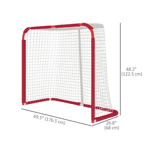 Soozier Soccer Goal, 6 x 2 ft All Weather Practice Soccer Net with Steel Frame, PE Mesh, Soccer Training Equipment for Indoor and Outdoor Use, Easy Assembly