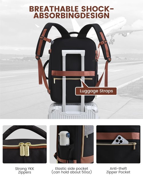 LOVEVOOK Travel Backpack for Women, 40L Carry On Backpack for Airplanes