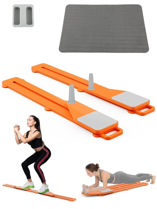 TONTATTA Pilates Board for Women Workout Slider 6 in 1 - Portable Pilates Reformer Set at Home - Mini Multifunctional Ab Exercise Board Equipment / Ski Machine 15lb Assist 265lbs Capacity