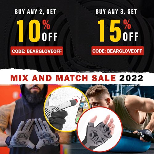 Bear Grips Weight Lifting Gloves | Half & Full Finger Gym Gloves for Men & Women