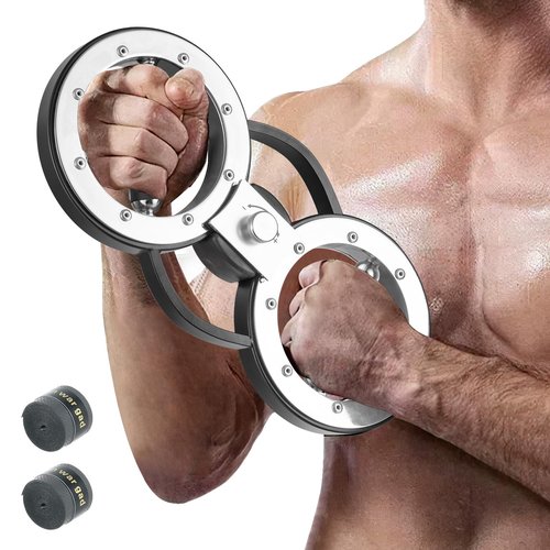 GYMAX Burn Machine, 12LBS Spinning Arm Trainer with Adjustable Resistance, & 360 Degree Rotating Grips, Upper Body Workout Rotator for Forearm, Shoulder, Chest, Home Gym Exercise