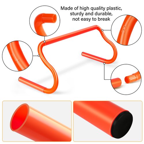 Agility Hurdles Training Equipment - 10 Speed Hurdles and 10 Soccer Cones with Carrying Bag for Soccer, Football, and Track Drills, Ideal for Athletes Speed and Agility Training
