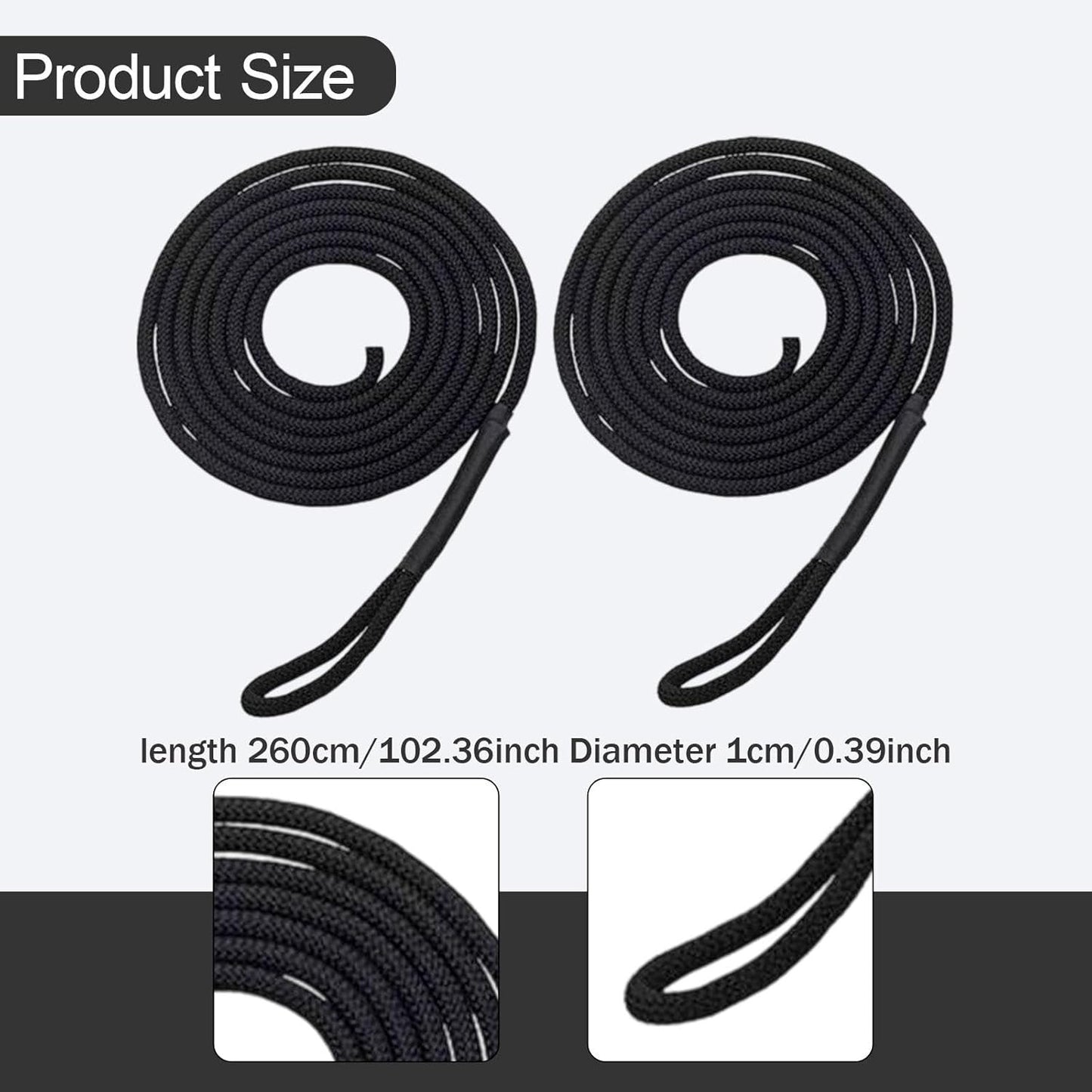 2 Pieces Pilates Reformer Pull Ropes Bands Easy to Install Hardware Fitting Belts Straps for Home Studio Use Pilates Core Bed