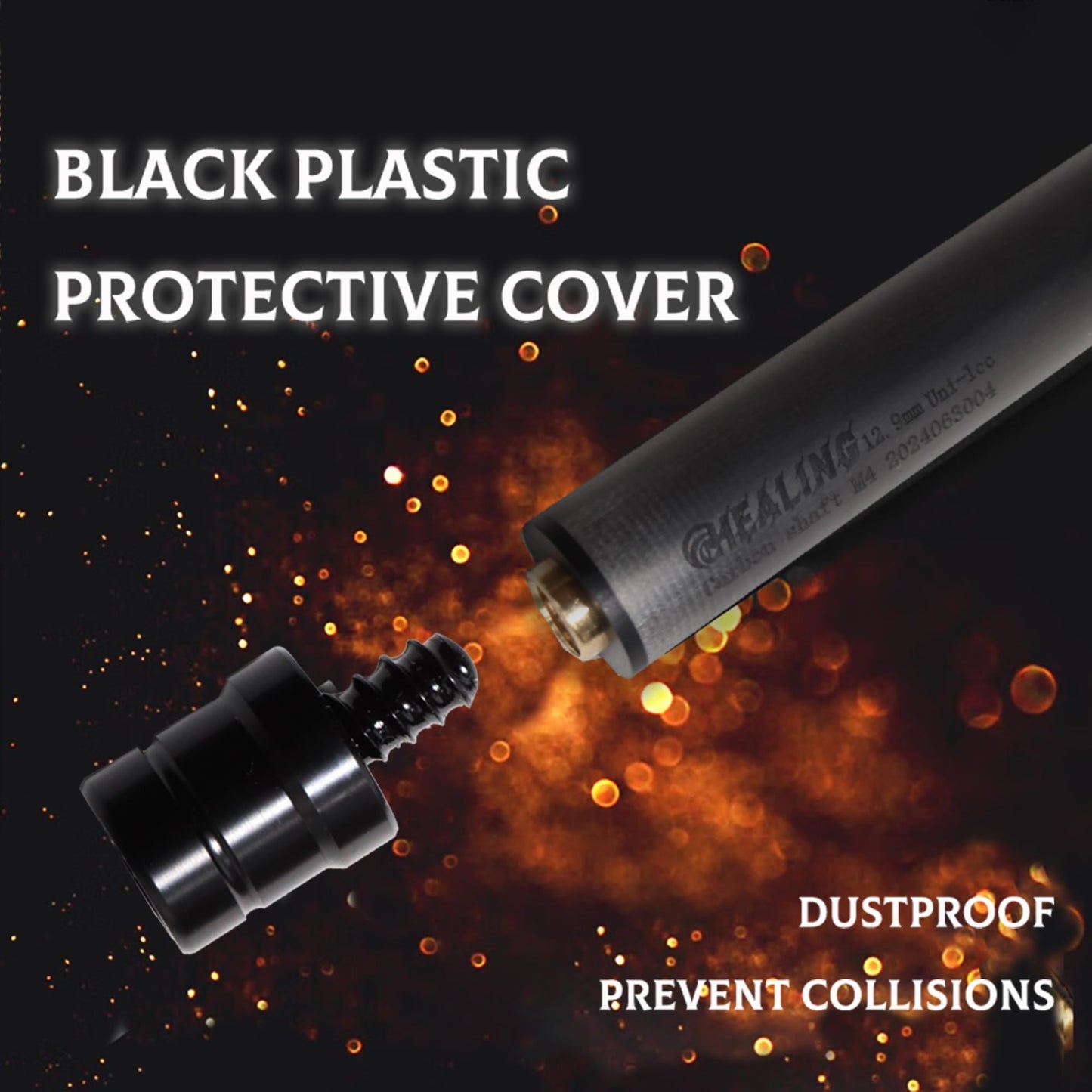 100% Carbon Fiber Black Technology Shaft of Pool Cue Front Part for Billiard Play/Break/Snooker Cue Shaft with Foam (Radial Pin, 9.5 * 21.4 * 745)