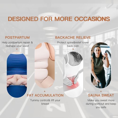 FeelinGirl Waist Trainer for Women Men Waist Wrap Tummy Control Waist Shaper with Loop Waist Trainer for Lower Belly Fat Black