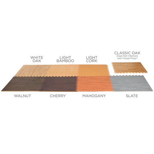 Forest Floor 3/8 Inch Thick Printed Foam Tiles, Premium Wood Grain Interlocking Foam Floor Mats, Anti-Fatigue Flooring – Stylish Flooring Solution, White Oak, 48 Sq Ft