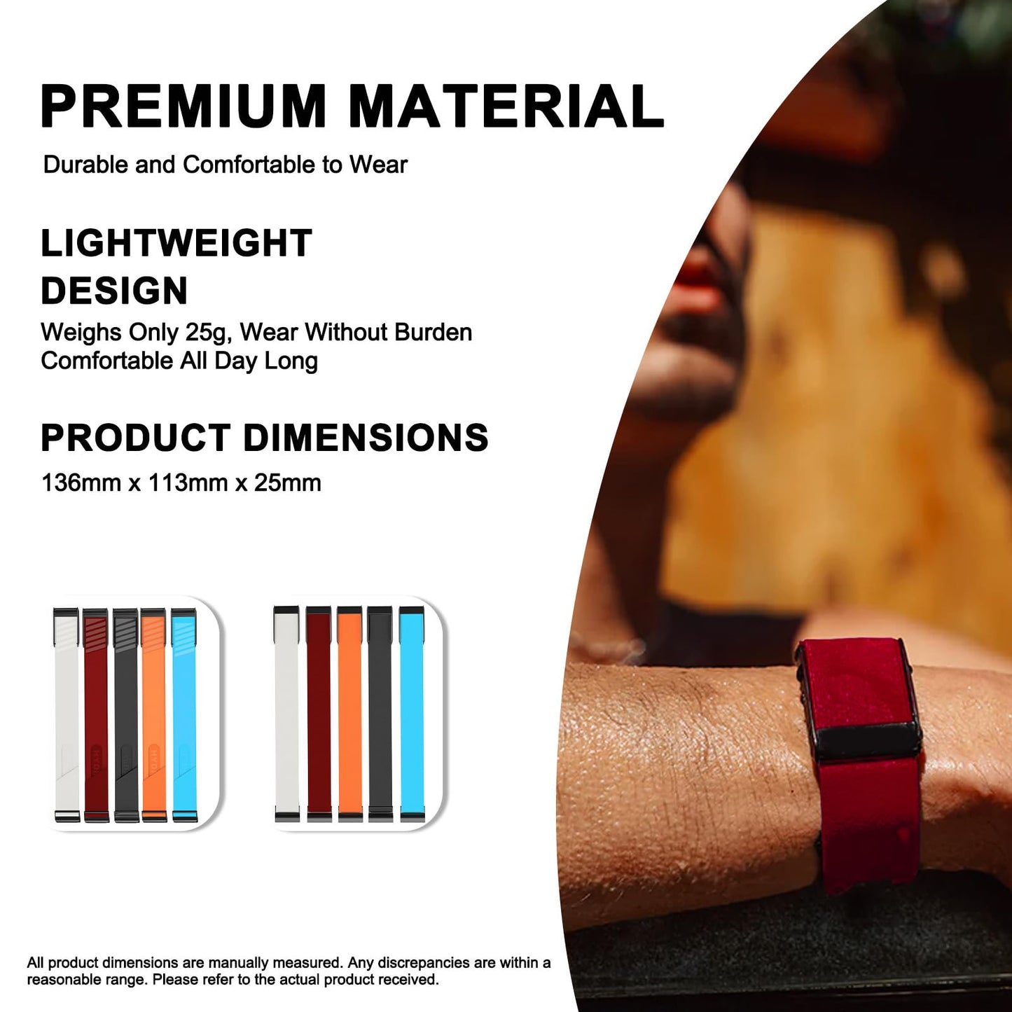 HydroKnit Wrist Band, Comfortable and Waterproof Replacement Band for Whoop 4.0 Heart Rate Monitor (Orange, 24)