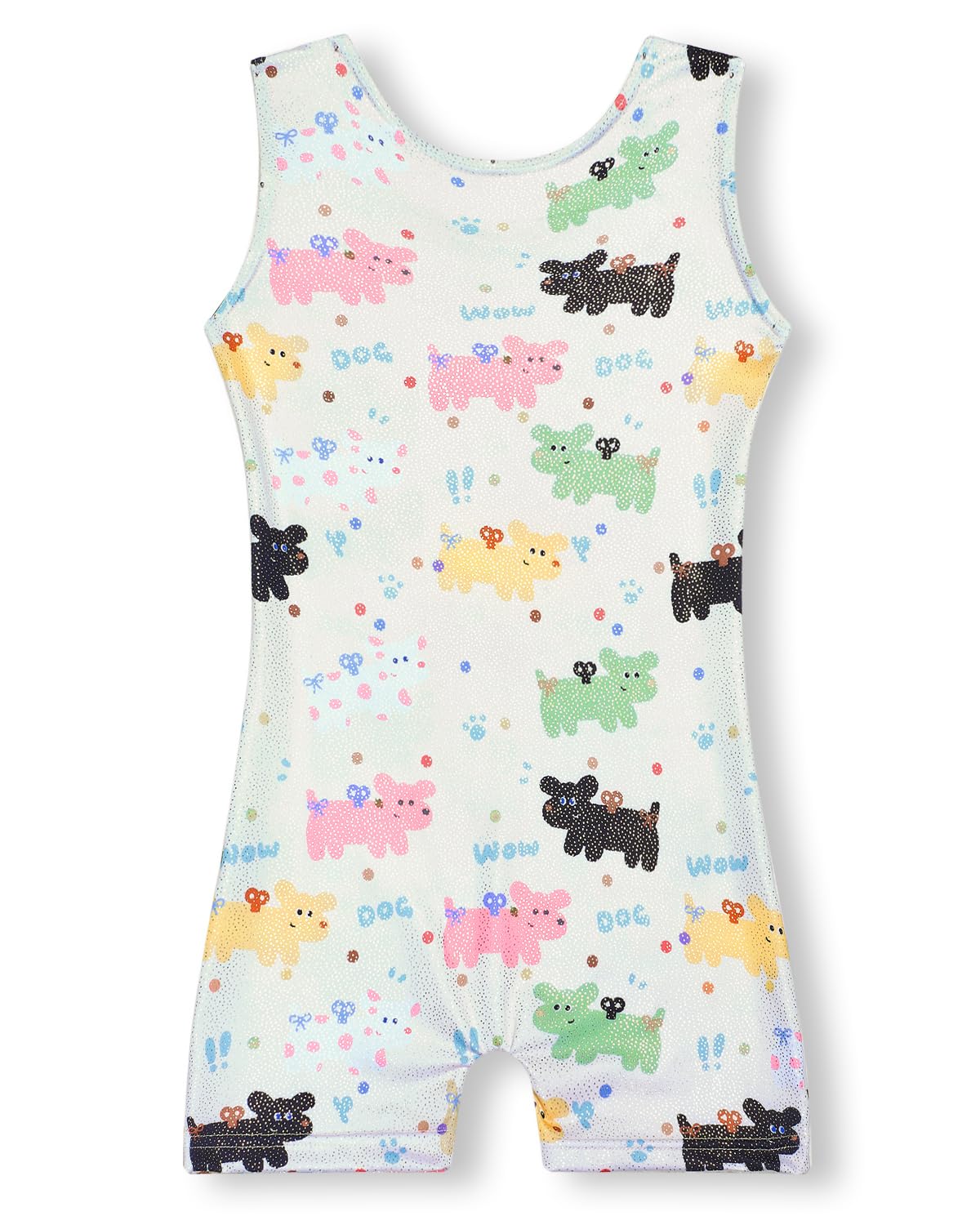 YDMZX Gymnastics Leotards for Girls Size 5-6 5T 6T Toddler Kids Tumbling Outfit Clothes Unitards Biketards Doggy Pattern