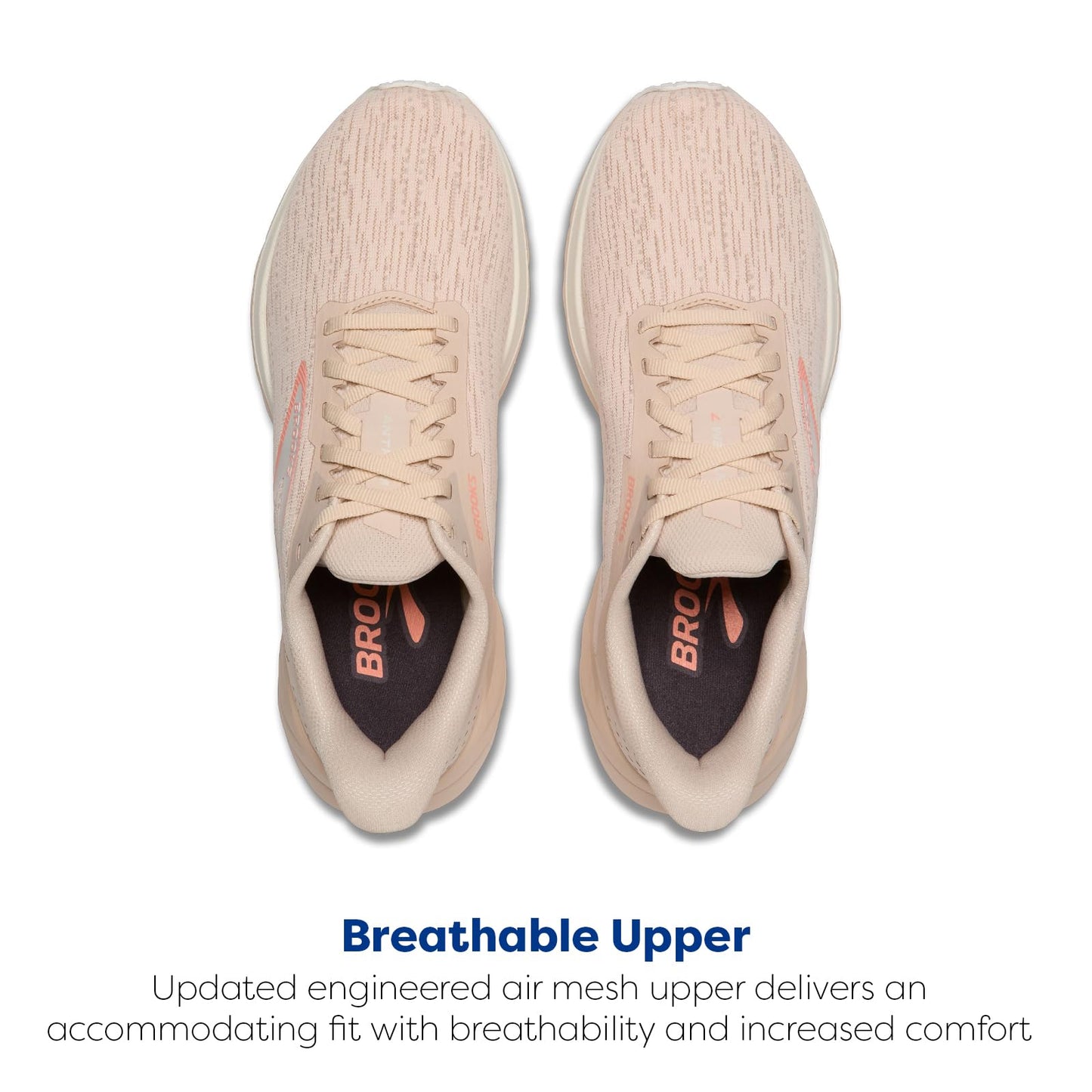Brooks Women’s Anthem 7 Neutral Running Shoe - Almond/Grey/Desert Flower - 8.5 Medium
