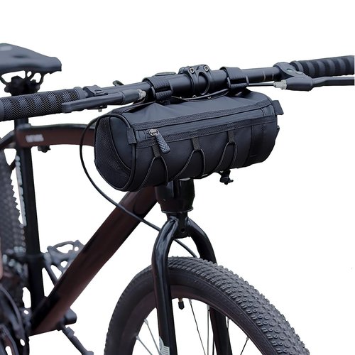 SCORYULE 2.5L Bike Handlebar Bag, Waterproof Bicycle Accessories, Bike Frame Front Pouch with Zipper and Shoulder Strap