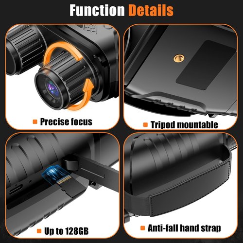 Night Vision Goggles, Night Vision Binoculars for Adults, HD Screen Thermal Binoculars with 64GB TF Card for Photos and Videos, Perfect for Outdoor Hunting Camping and Wildlife Observation