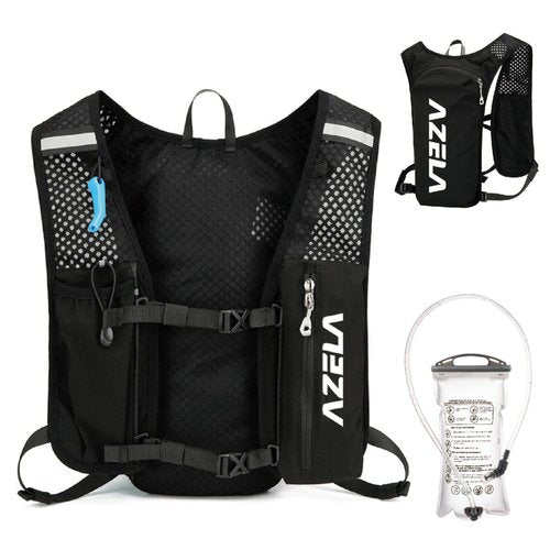 YAPJEB Lightweight Hydration Pack Backpack Vest, Optional 1.5L 2L BPA Free Water Bladder - Leakproof Breathable for Running Hiking Cycling Climbing Marathon Camping for Men and Women