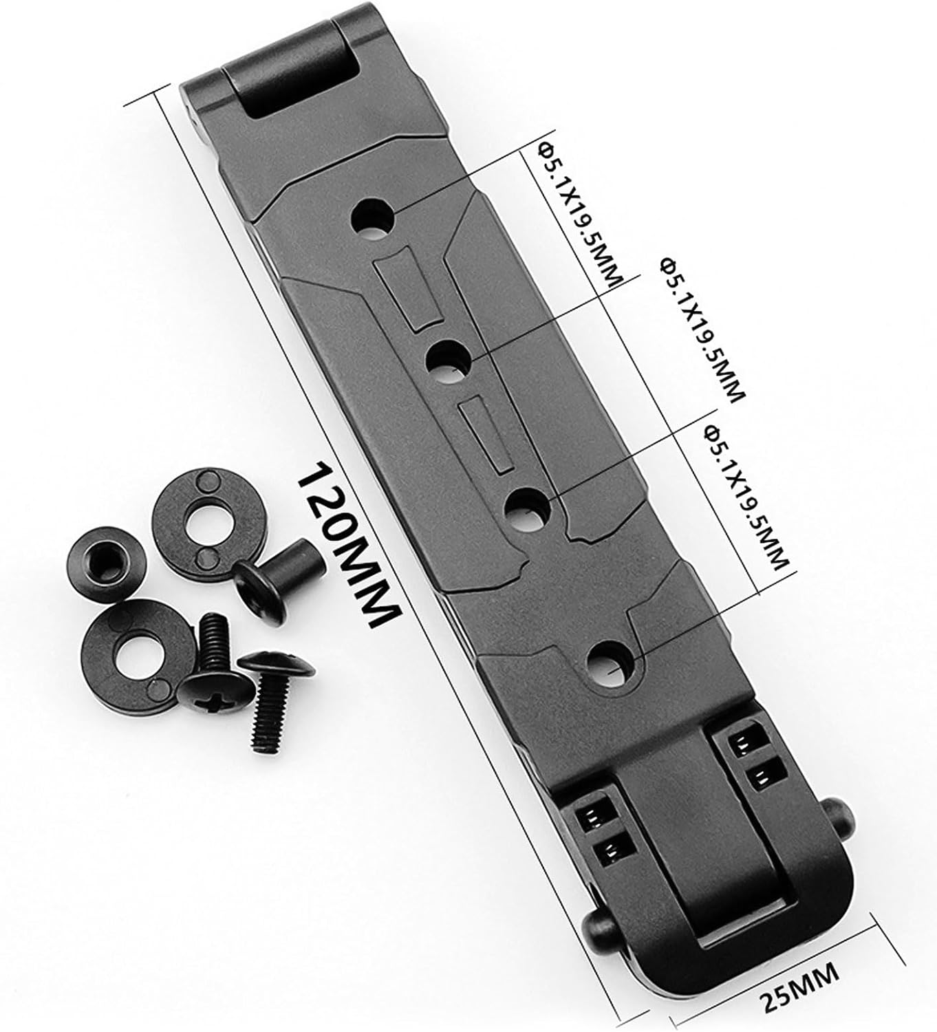 2-Pack Molle Attachment Clips Kit with Mounting Hardware - Durable Molle Straps for Vests, Backpacks, Holsters, Mag Pouches