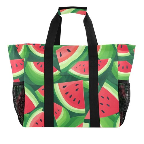 ALAZA Watermelon Slices Summer Waterproof Beach Tote Bags for Travel Camping, Exercise