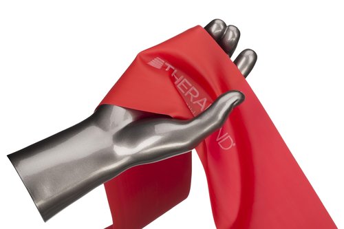 THERABAND Professional Latex Resistance Bands For Rehabilitation, Portable Fitness and Workout, Home Exercise, 5 Foot, Red, Medium, Level 3, Individual Package