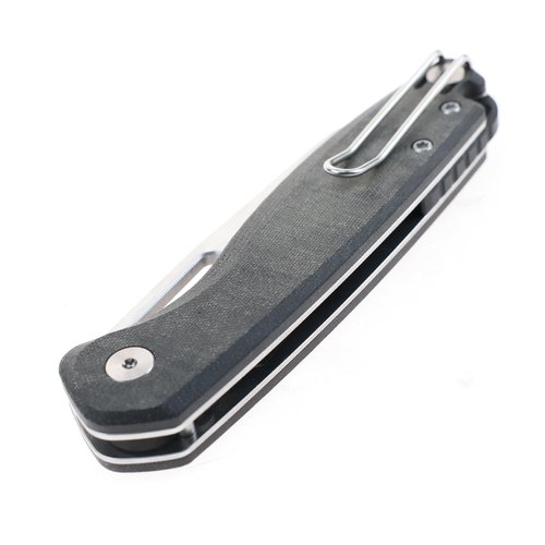DEFCON Pocket Folding Knife- Button Lock with Thumb Hole Opener, 3" 14C28N Blade, Composite Handle, Utility Knife for Men Women Gift -TD020 WARHAWK- (Black Canvas Micarta)