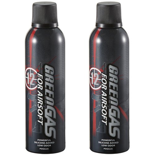 Lancer Tactical Airsoft Green Gas Powerful 12kg High PSI with Silicone Oil (Pratical Size) - 2 Pack