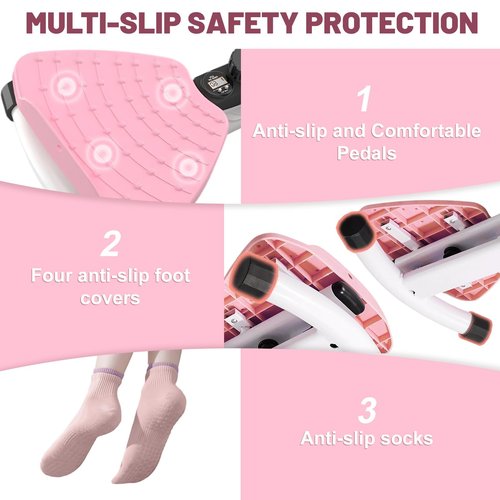 Waist Twisting Machine, Ab Twister Board for Exercise, Noiseless Exercise Waist Twister for Home Gym Equipment, 330 lbs Capacity | Track Time, Reps, Calories with Digital Display (Pink)