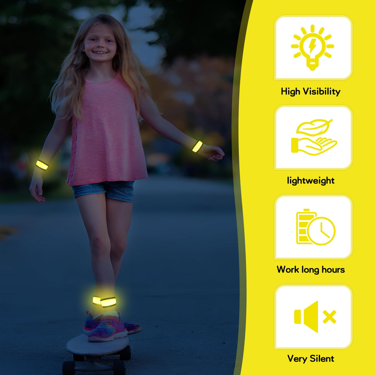 esonstyle 6 PCS LED Bracelets, LED Light Up Bracelets, Pink LED Wristbands, Led Slap Bracelets for Walking, Running, Jogging, Concerts, Sports, Camping, Sporting Events, Party, Rave Accessories