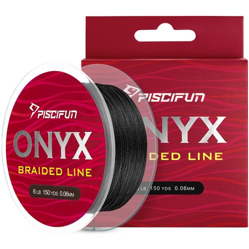 Piscifun Onyx Braided Fishing Line Advanced Superline Braid Lines 150Yd 6lb Black