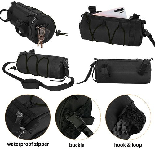 SCORYULE 2.5L Bike Handlebar Bag, Waterproof Bicycle Accessories, Bike Frame Front Pouch with Zipper and Shoulder Strap