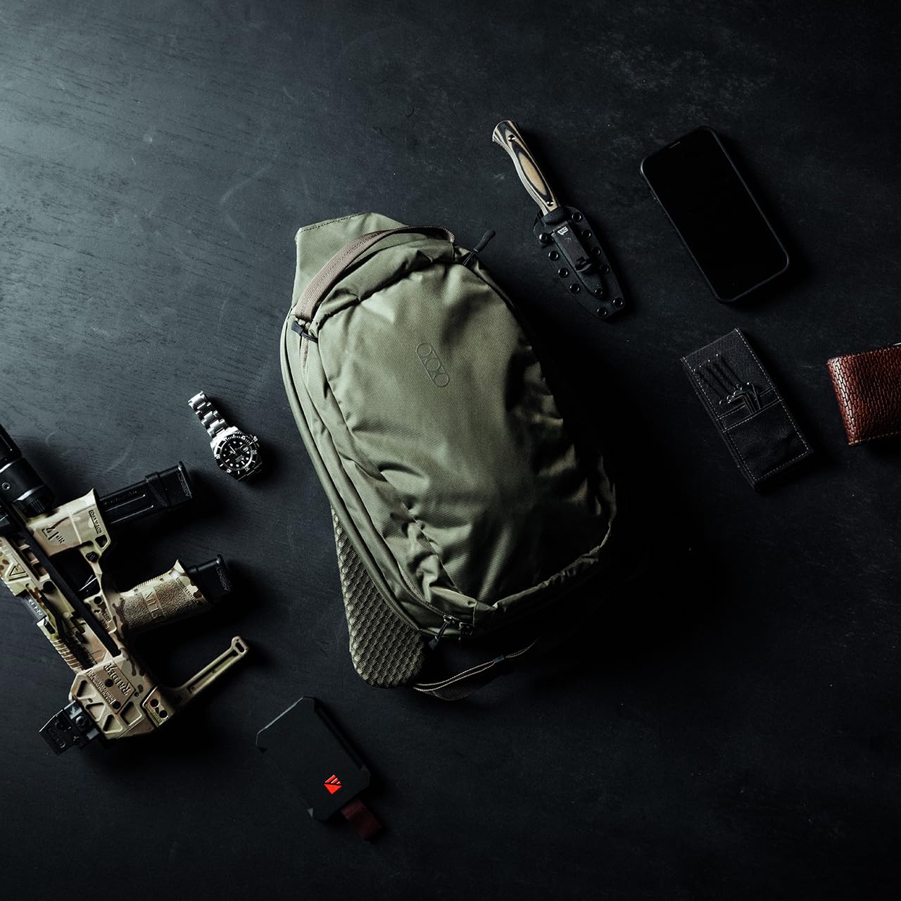 Eberlestock Fade Sling Tactical Crossbody Bag for Men – EDC Sling Backpack with Concealed Carry Compartment, Hydration Pass-Through, Loop Lined Pockets – 14”x9”x4.5”, 573 Cu In – Steel
