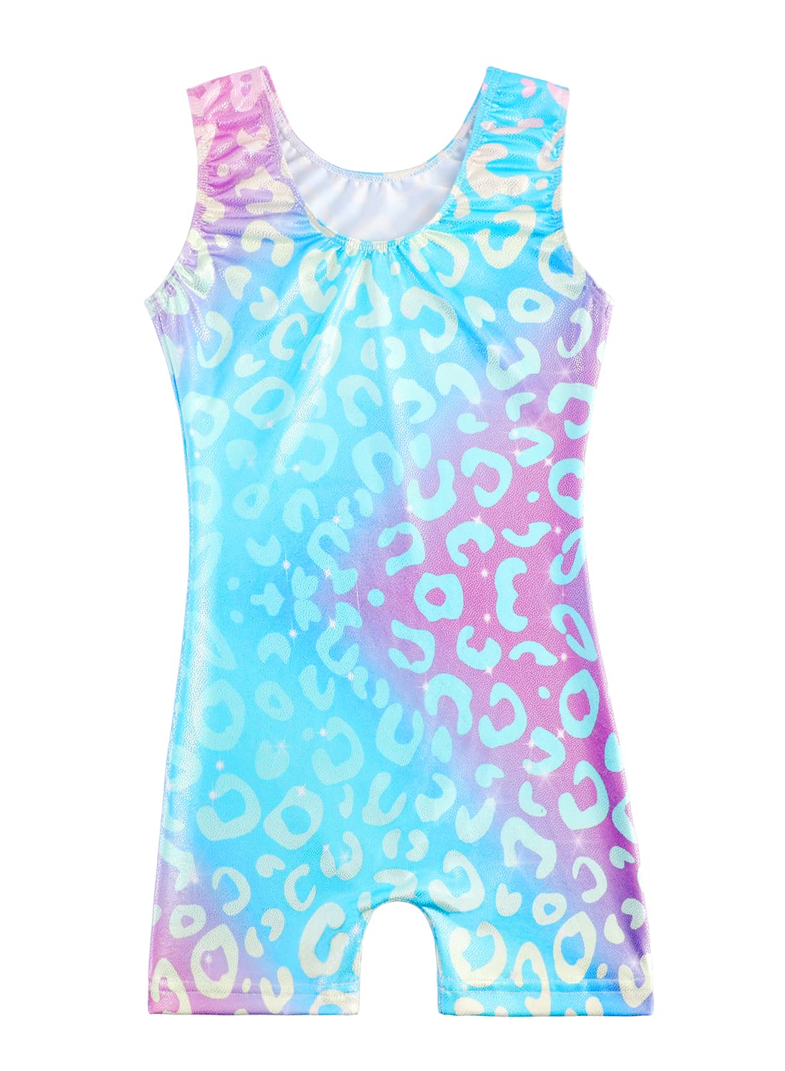 HOZIY Gymnastics Leotards for Girls With Shorts Size 8-9 9-10 8-10 Year Old Fancy Blue Pink Purple Leopard Tumbling Outfits Dance Clothes Body Gimnasia Nina