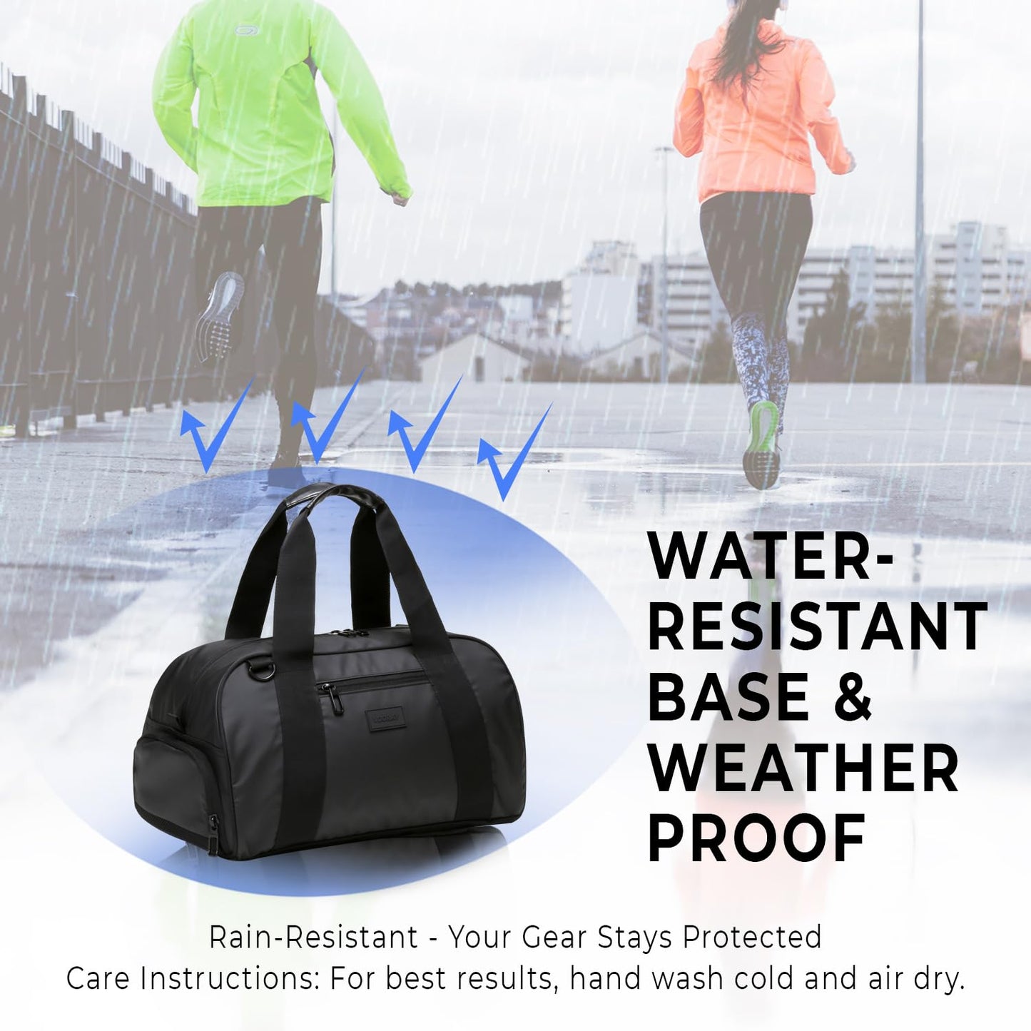 Vooray Burner Gym Duffel Bag – 23L Small Gym Bag for Women and Men with Shoe Compartment and Water Bottle Pocket, Lightweight Travel Duffle for Training, Sports, Overnight Use (Matte Black)