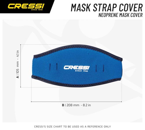 Cressi Neoprene Mask Strap Cover, Blue
