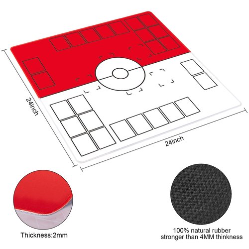 Biouai 2 Player Compatible Playmats for Cards - 2 Player Battle Mat Stadium Board for TCG Playmat Board Game- Playmat for Trainers (Black)