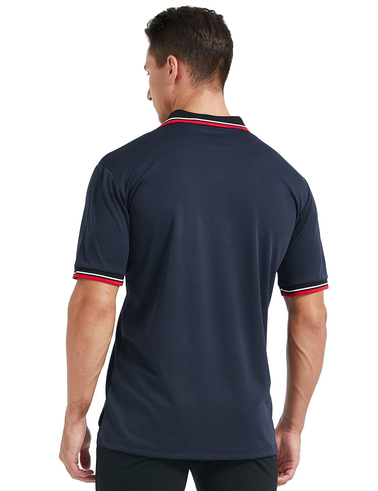 FitsT4 Sports Short Sleeve Polo Shirt Baseball/Softball Umpire Jersey/Referee Uniform - Sized for Chest Protector Navy S
