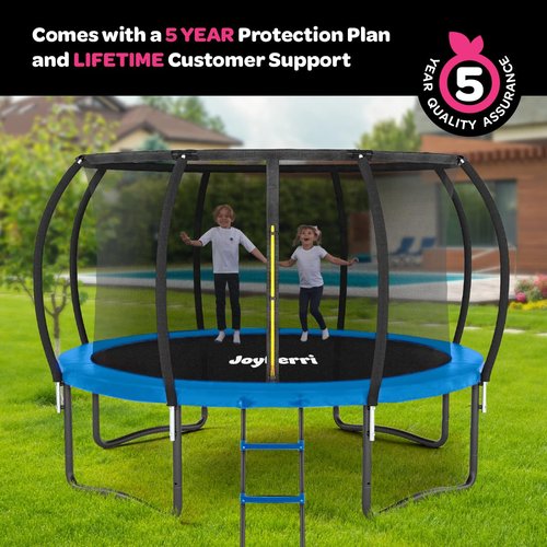 Trampoline for Kids and Adults - 8Ft 10Ft 12Ft 14FT Trampoline with Net - with Bonus Sprinkler and LED Lights/ASTM Certified/Extra Sturdy Recreational Outdoor Trampolines