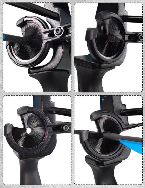 THREE ARCHERS Archery Arrow Rest Brush Capture Arrow Rest for Compound & Recurve Bow Hunting Whisker Arrows Stand Targeting & Hunting Accessories (Fully Enclosed Brush)