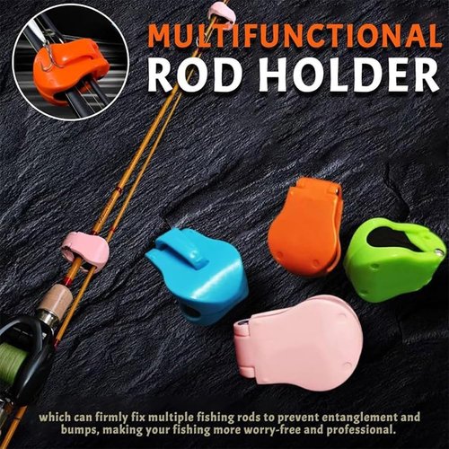 Multifunctional Rod Holder, High-Elastic Rubber Pole Clips, Auto Fixed Tackle Ties Cable, Portable Takedown Fishing Pole Holder Strap, Fishing Rods Fit Angler's Accessory (Blue, 8pcs)