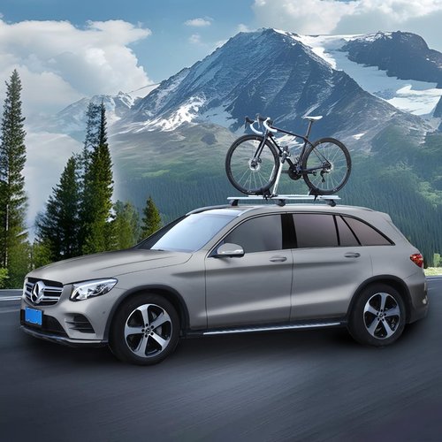 Terriplaze Bike Roof Rack Mount Lightweight Aluminum Bicycle Carrier with Secure Locking Foldable Upright Rooftop Bike Rack 1 Bike Carrier for Car SUV Silver