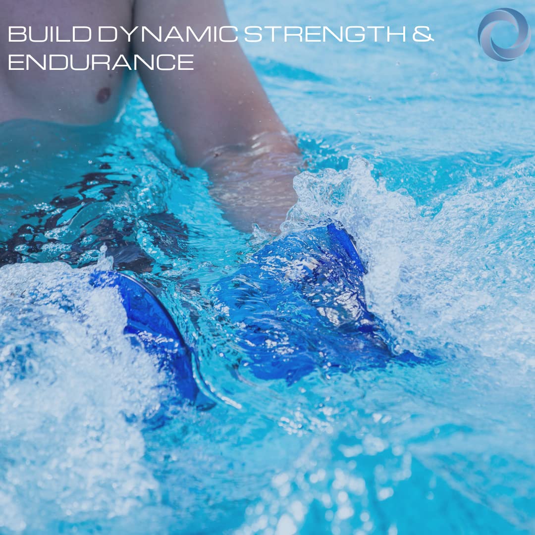 Hydrorevolution Ultimate Pool Exercise Bundle | High Resistance Water Weights | Water Exercise Equipment | Aqualogix Blue Bells, Fins & Aquastrength Barbell | Quick Start Guide