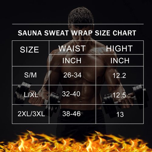 Waist trainer Slimmer Wrap for Men Sauna Belt Workout Slim Body Sweat Wrap for Stomach and Back Lumbar Support Blue L/XL