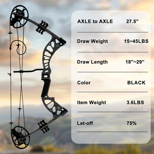 MOYJ Kid Compound Bow and Arrow Set Archery Shooting Practice Outdoor Party Complete Set Adjustable LBS Youth and Beginner 15-45LBS Draw Weight Adjustable (Black)