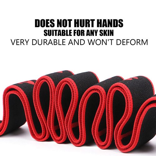 Yoga Elastic Stretch Resistance Bands (2 Pieces) - 8 Independent Rings for Yoga, Physiotherapy, Pilates, Dance, Gymnastics, Etc (Red, Pink)