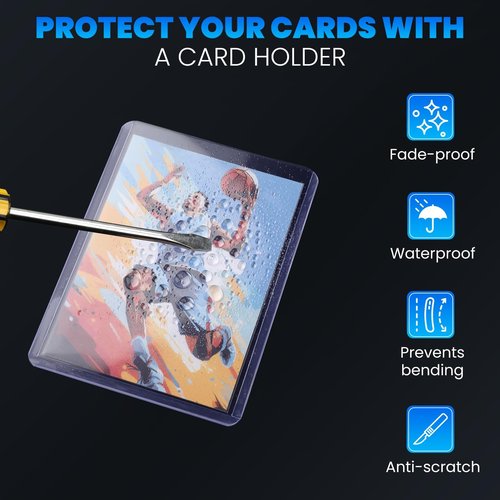 400 Card Sleeves Top Loaders for Cards, 3" x 4" Hard Plastic Toploaders, Baseball Card Protectors, Trading Card Holder for Football Sports Cards (200 Toploaders + 200 Penny Sleeves)