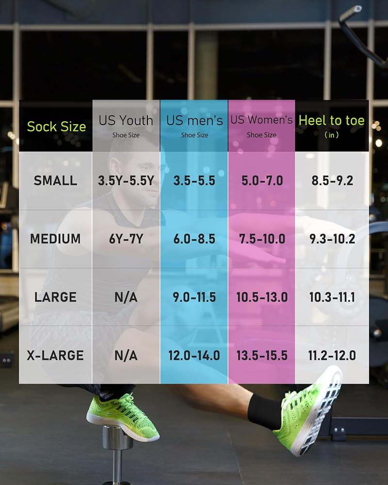 Quarter Compression Socks for Men & Women, Cushioned Athletic Socks - 4 Pairs, Black, Large