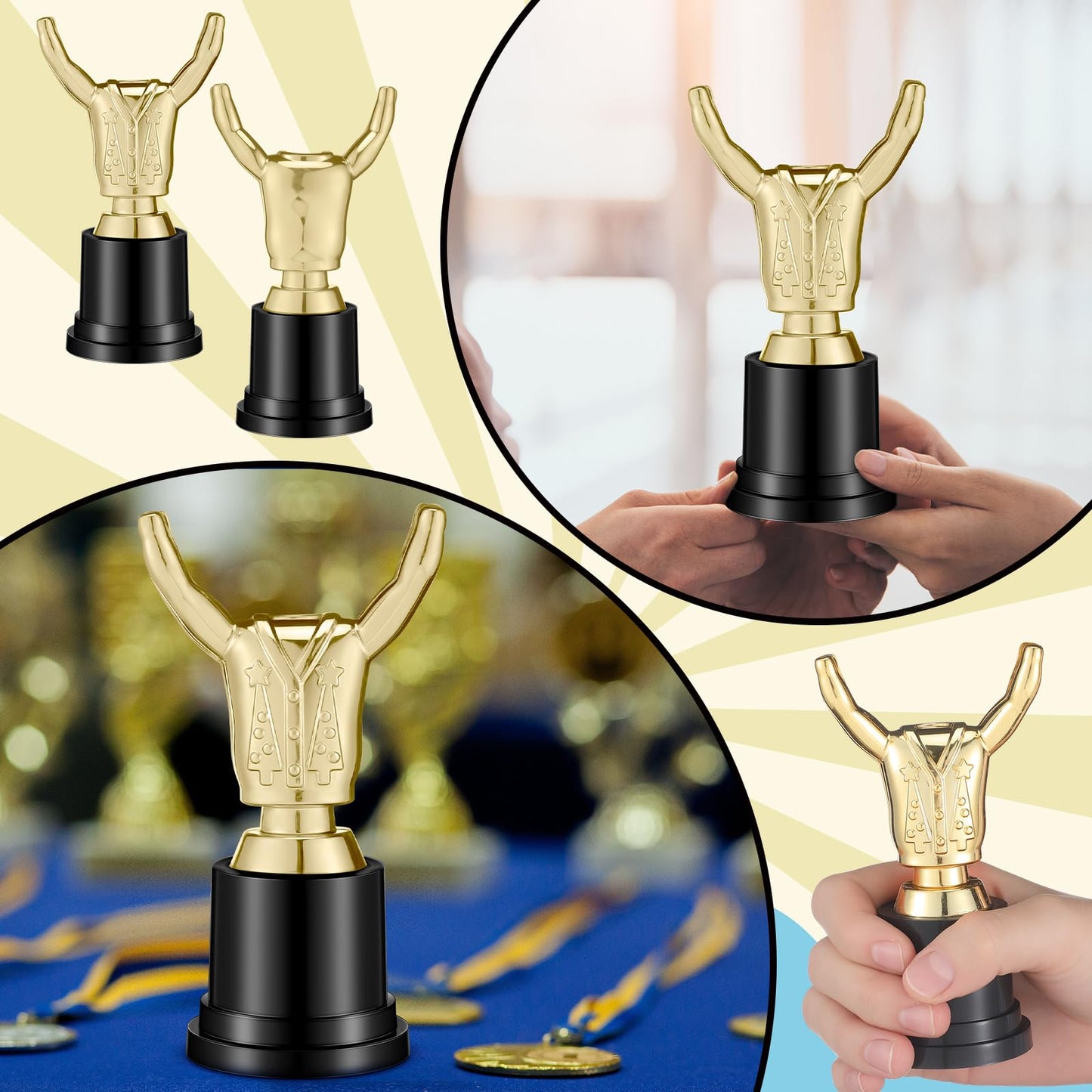 Tondiamo Small Trophy Celebrate The Top Award 6 Inch Tall Plastic MVP Funny Game Small Trophy and Awards for Employees Boss Custom Competition Gifts (Ugly Sweater)