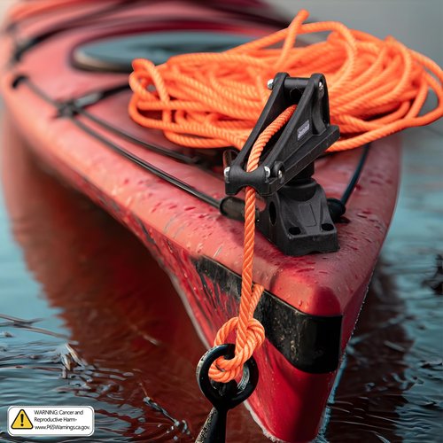 QualyQualy Kayak Anchor Lock System with Side Deck Mount, One-Hand Quick Locking Anchor Wizard/Winch for Canoe, Jon Boat, Kayak, Small Fishing Boats Accessories, UV-Resistant Engineered Nylon