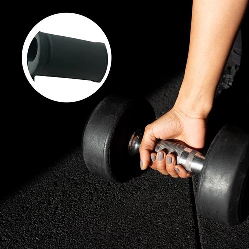 WAGHAVEN 1 Pair Arm Training Rod Grips Barbell Hand Grips Strengthener Weightlifting Rod Grip Dumbbell Resin Grip Barbell (Black, M)